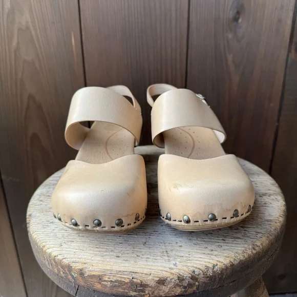 DANSKO THEA LEATHER WOODEN CLOGS - Picture 3 of 7